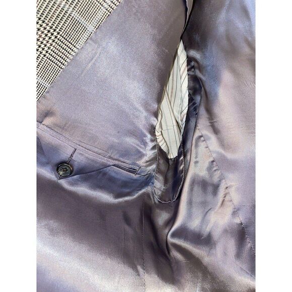 Ralph Lauren Wool and Silk Plaid Jacket Brown Black Size 40R - Picture 3 of 7